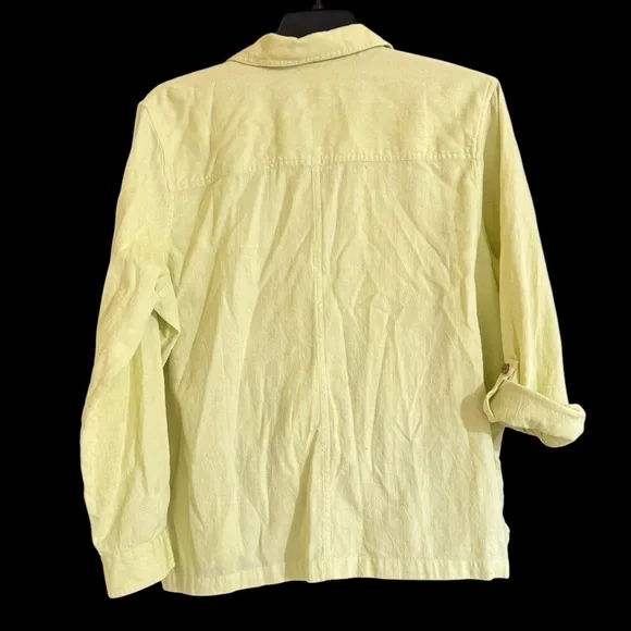 Coldwater Creek Linen Blend Button Front Lightweight Textured Blouse Sz 2X EUC - Picture 4 of 11